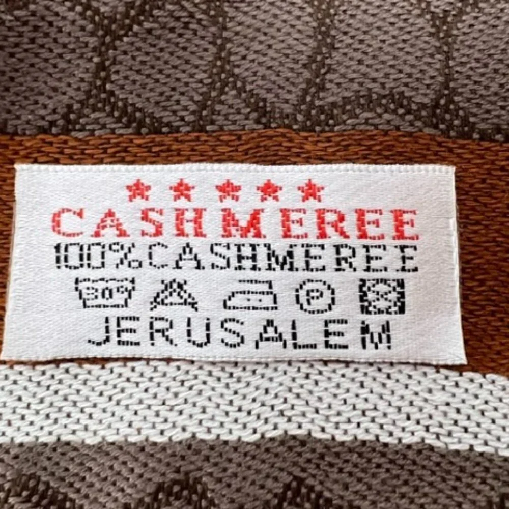Women’s Brown Neutral Tones Color Block Fringe Faux Cashmere Scarf Shawl Wrap